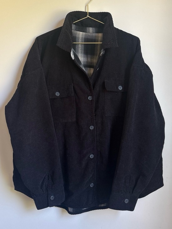 Thread & Supply Jackets & Blazers - Thread & Supply Black Corduroy Reversible Utility Shacket